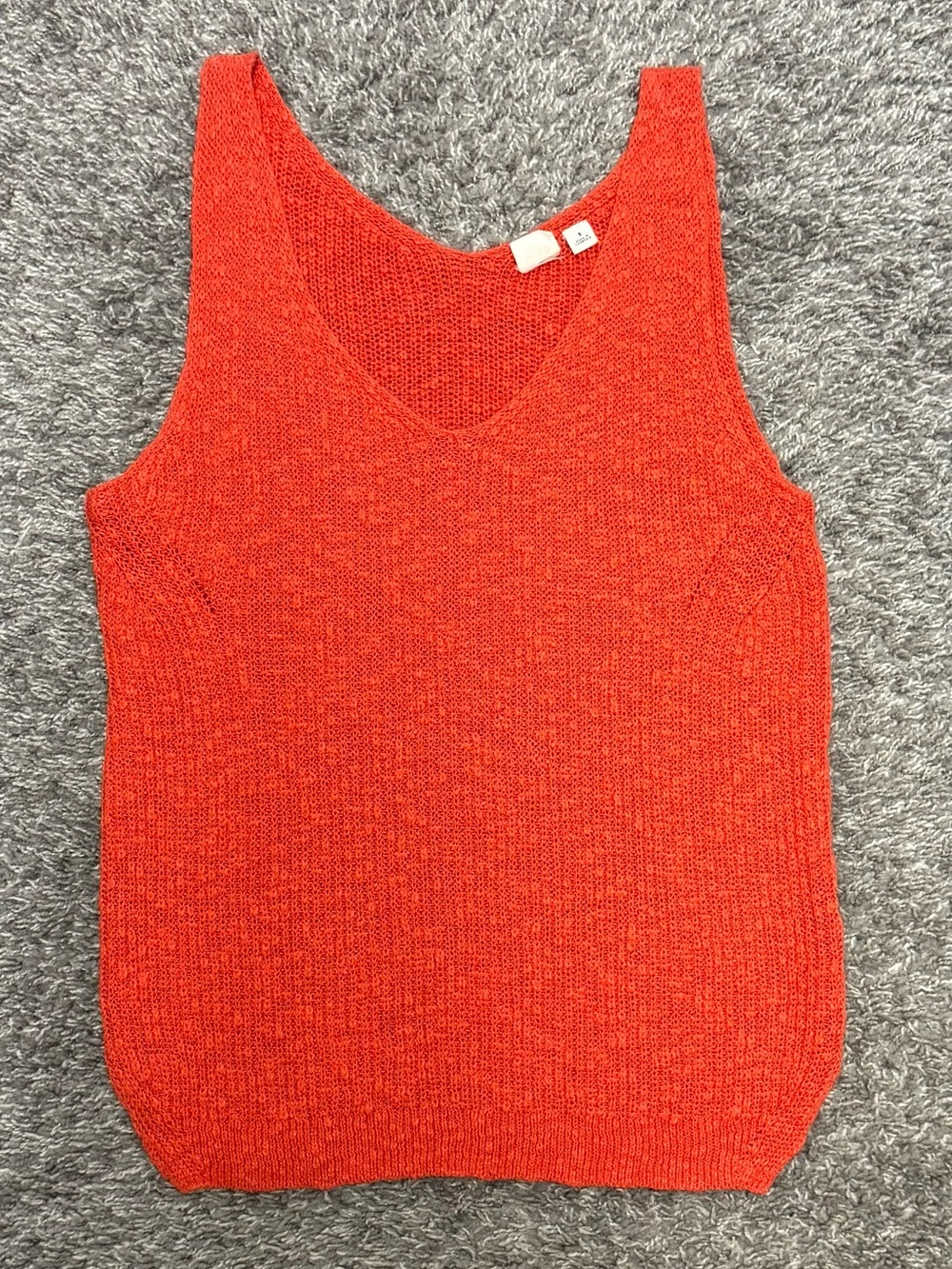 EUC Women’s Gap Sleeveless V-Neck Sweater, Size S, Reddish-Orange